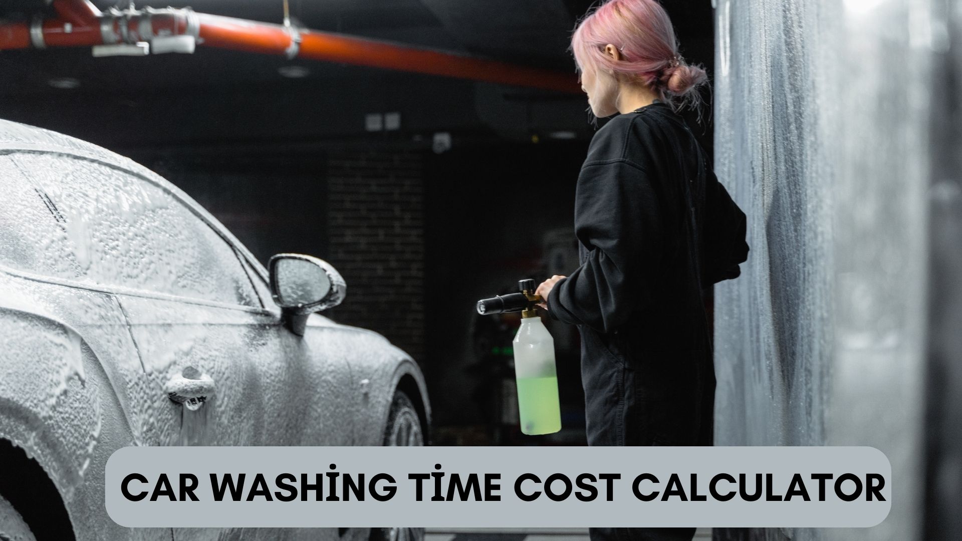 Person washing a car with a sponge and bucket