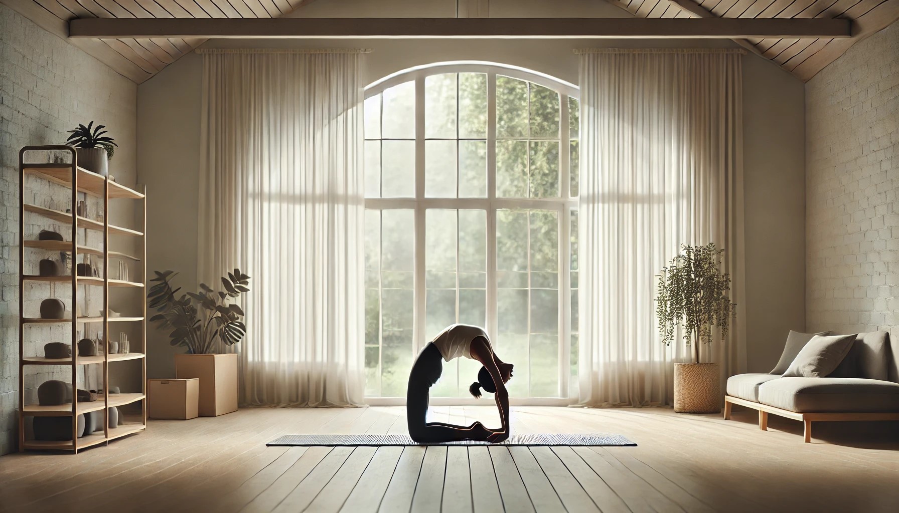 A woman doing Pilates